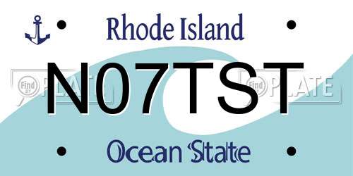 N07TST Rhode Island License Plate