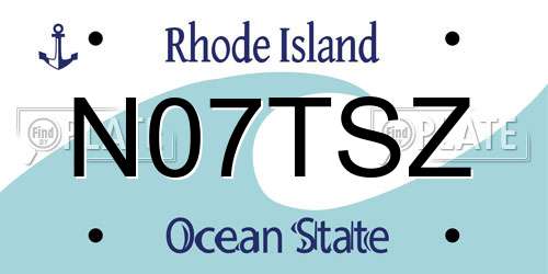 N07TSZ Rhode Island License Plate