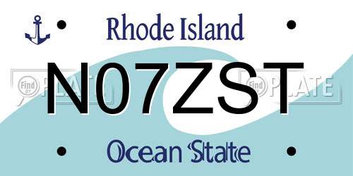 N07ZST Rhode Island License Plate