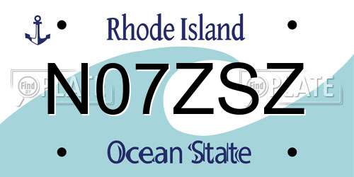N07ZSZ Rhode Island License Plate