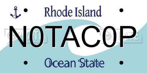 N0TAC0P Rhode Island License Plate
