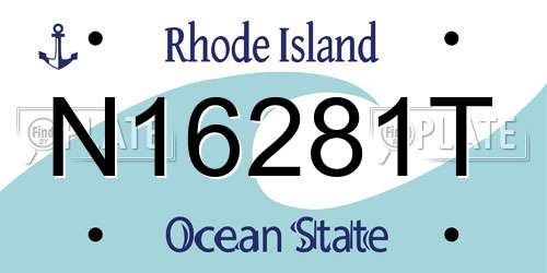 N16281T Rhode Island License Plate