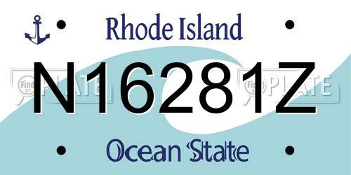 N16281Z Rhode Island License Plate