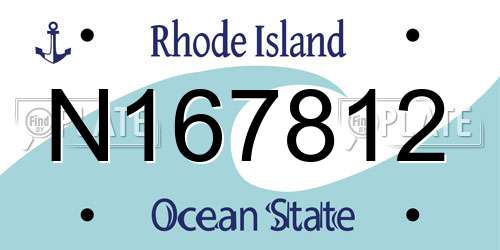 N167812 Rhode Island License Plate