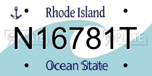 N16781T Rhode Island License Plate
