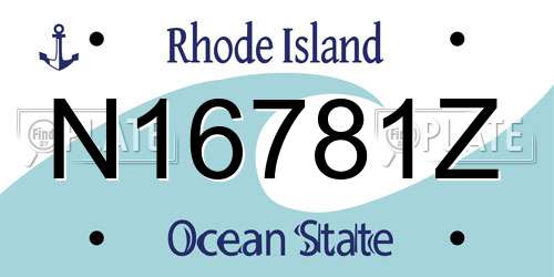 N16781Z Rhode Island License Plate