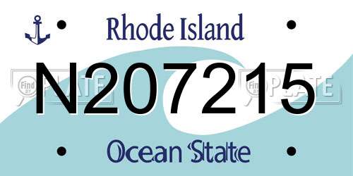 N207215 Rhode Island License Plate