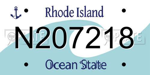 N207218 Rhode Island License Plate