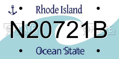 N20721B Rhode Island License Plate