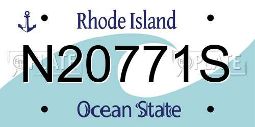 N20771S Rhode Island License Plate