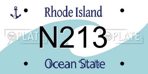 N213 Rhode Island License Plate