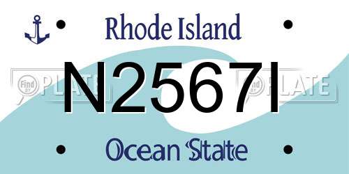 N2567I Rhode Island License Plate