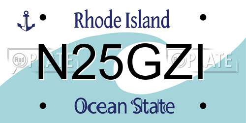 N25GZI Rhode Island License Plate