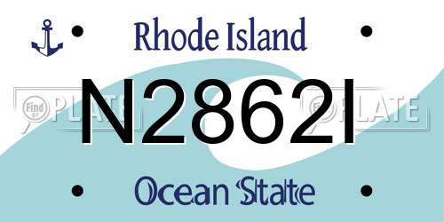 N2862I Rhode Island License Plate