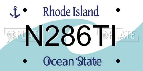 N286TI Rhode Island License Plate