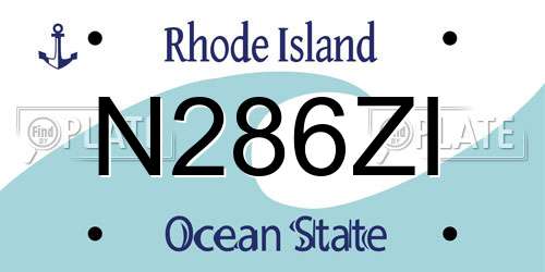 N286ZI Rhode Island License Plate