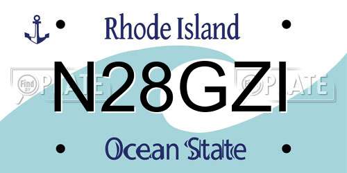 N28GZI Rhode Island License Plate