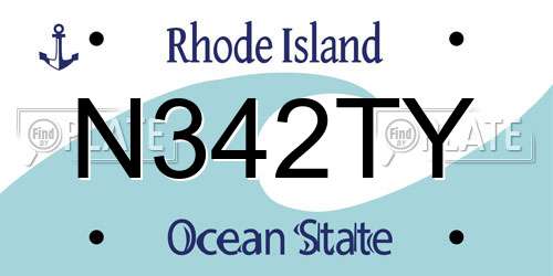 N342TY Rhode Island License Plate