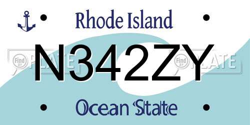 N342ZY Rhode Island License Plate