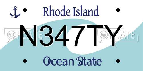 N347TY Rhode Island License Plate