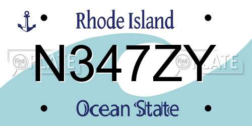 N347ZY Rhode Island License Plate