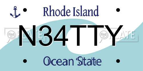 N34TTY Rhode Island License Plate