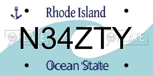 N34ZTY Rhode Island License Plate