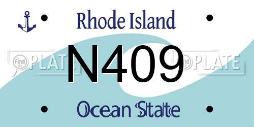 N409 Rhode Island License Plate