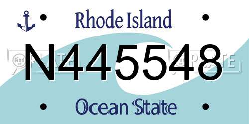 N445548 Rhode Island License Plate