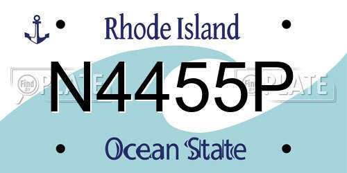 N4455P Rhode Island License Plate