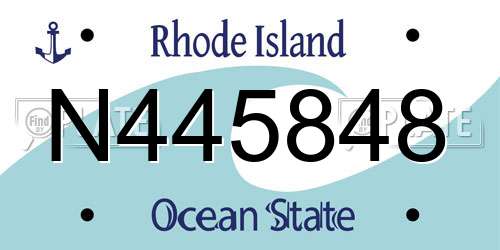 N445848 Rhode Island License Plate