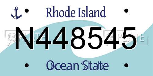 N448545 Rhode Island License Plate