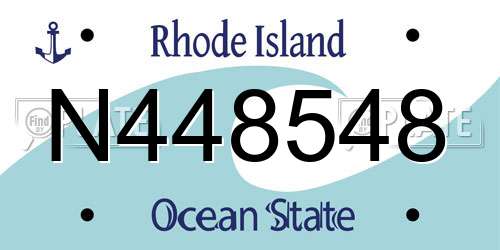 N448548 Rhode Island License Plate