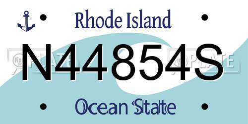 N44854S Rhode Island License Plate