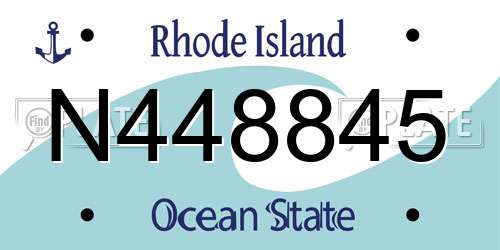 N448845 Rhode Island License Plate