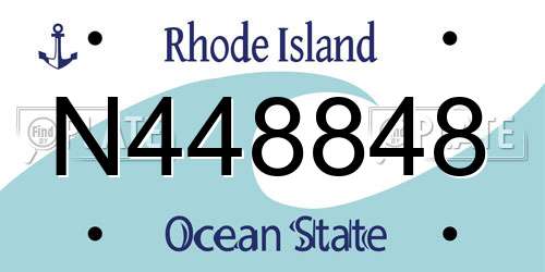N448848 Rhode Island License Plate