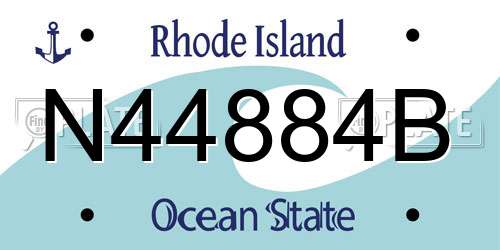 N44884B Rhode Island License Plate