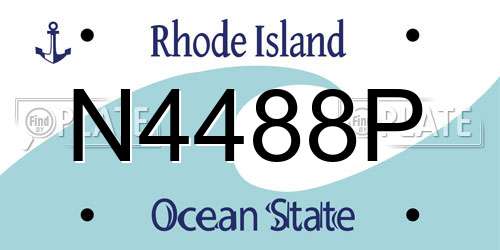 N4488P Rhode Island License Plate