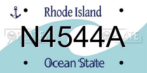 N4544A Rhode Island License Plate