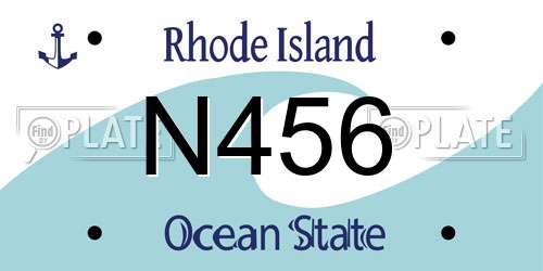 N456 Rhode Island License Plate
