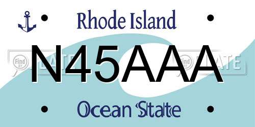 N45AAA Rhode Island License Plate