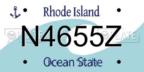 N4655Z Rhode Island License Plate