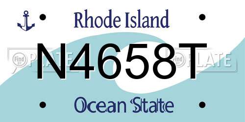 N4658T Rhode Island License Plate
