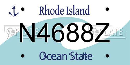 N4688Z Rhode Island License Plate