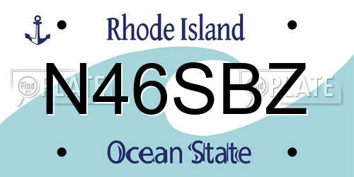 N46SBZ Rhode Island License Plate