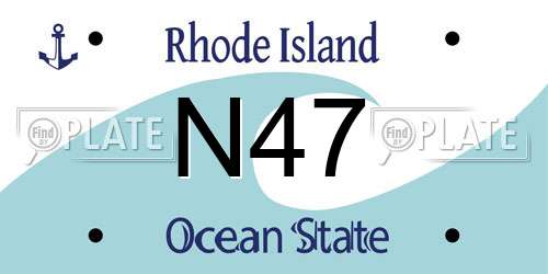 N47 Rhode Island License Plate