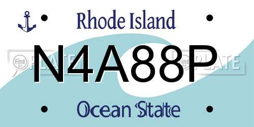 N4A88P Rhode Island License Plate