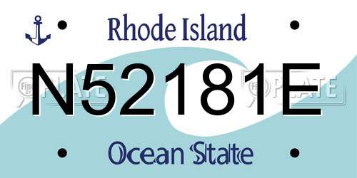 N52181E Rhode Island License Plate