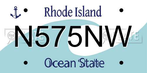 N575NW Rhode Island License Plate
