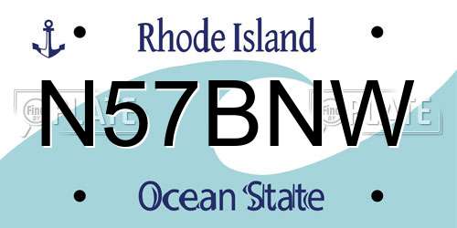N57BNW Rhode Island License Plate